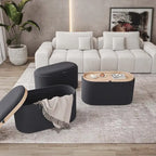 Pouf Contenitore con Vassoio Reversibile