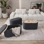 Pouf Contenitore con Vassoio Reversibile