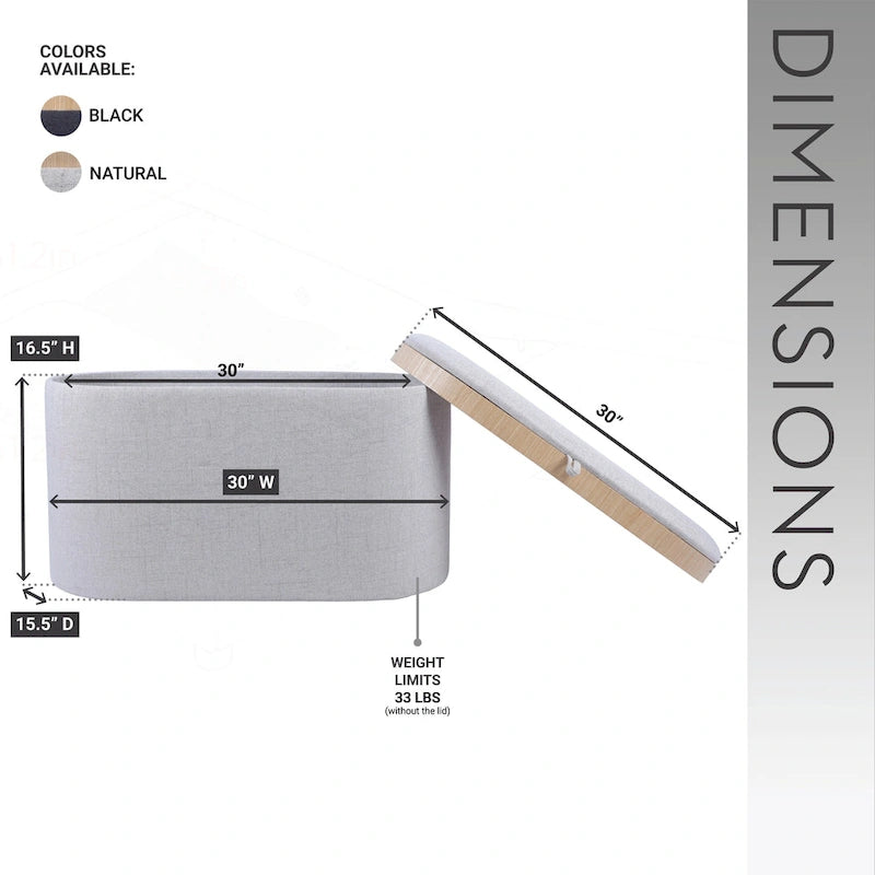 Pouf Contenitore con Vassoio Reversibile