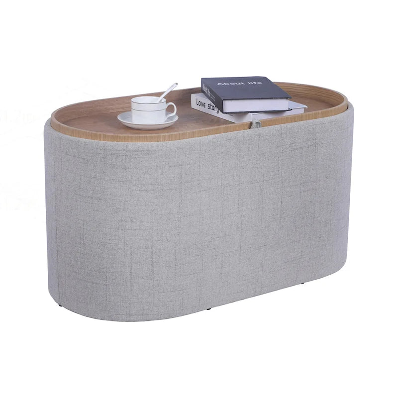Pouf Contenitore con Vassoio Reversibile