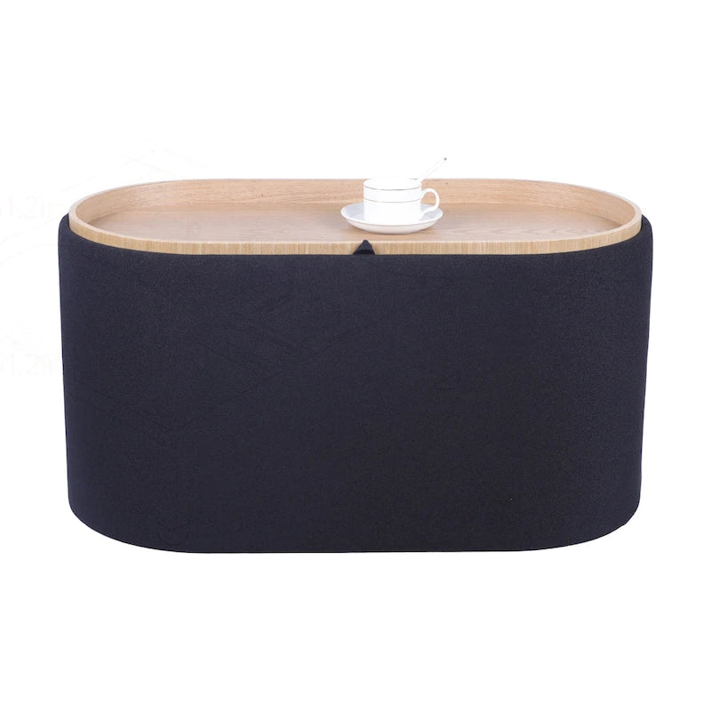 Pouf Contenitore con Vassoio Reversibile