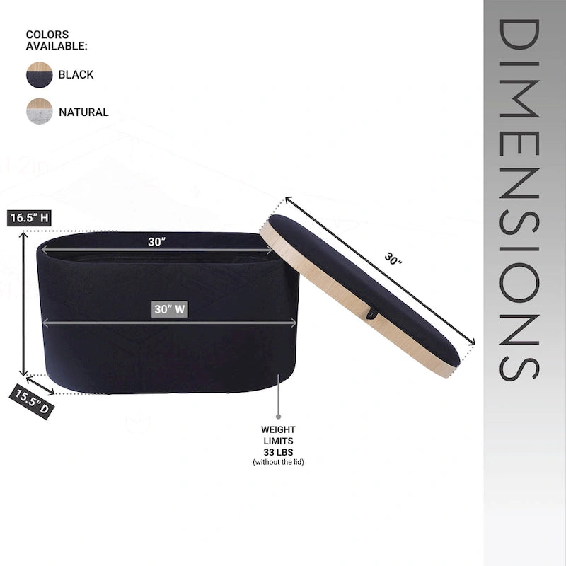 Pouf Contenitore con Vassoio Reversibile