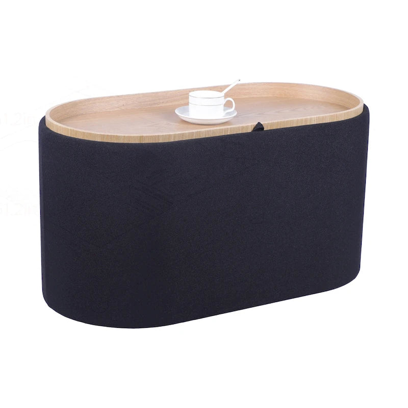 Pouf Contenitore con Vassoio Reversibile