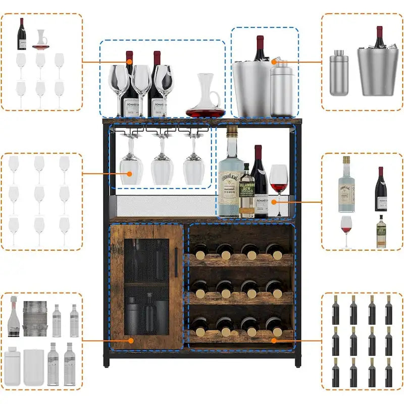 Mobile Bar Portabottiglie con Luce