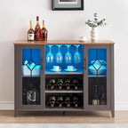Mobile bar con luci LED e ante in vetro