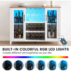 Mobile bar con luci LED e ante in vetro