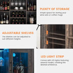 Mobile bar con luci LED e ante in vetro