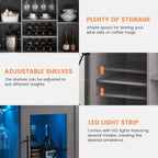 Mobile bar con luci LED e ante in vetro