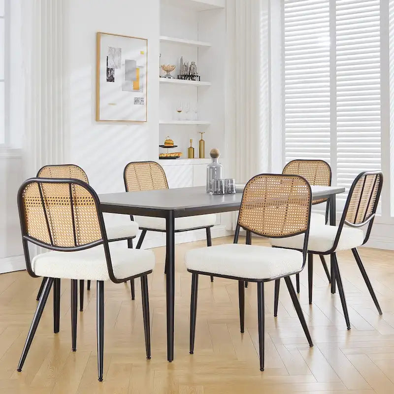 Sedie da pranzo in rattan imbottite Set di 2 sedie laterali - 33,86A x 18,9L x 22,83P