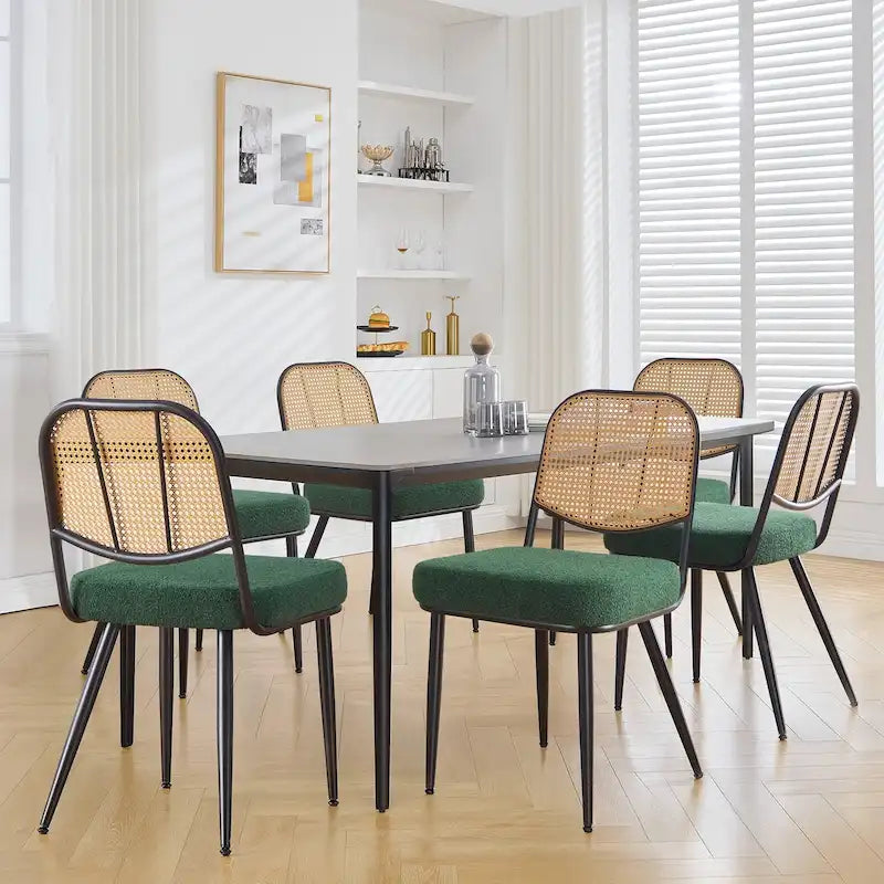 Sedie da pranzo in rattan imbottite Set di 2 sedie laterali - 33,86A x 18,9L x 22,83P
