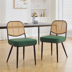 Sedie da pranzo in rattan imbottite Set di 2 sedie laterali - 33,86A x 18,9L x 22,83P