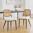 Sedie da pranzo in rattan imbottite Set di 2 sedie laterali - 33,86A x 18,9L x 22,83P