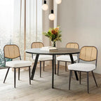 Sedie da pranzo in rattan imbottite Set di 2 sedie laterali - 33,86A x 18,9L x 22,83P