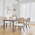 Sedie da pranzo in rattan imbottite Set di 2 sedie laterali - 33,86A x 18,9L x 22,83P