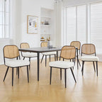 Sedie da pranzo in rattan imbottite Set di 2 sedie laterali - 33,86A x 18,9L x 22,83P