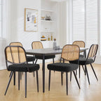 Sedie da pranzo in rattan imbottite Set di 2 sedie laterali - 33,86A x 18,9L x 22,83P