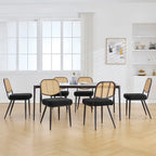 Sedie da pranzo in rattan imbottite Set di 2 sedie laterali - 33,86A x 18,9L x 22,83P