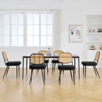 Sedie da pranzo in rattan imbottite Set di 2 sedie laterali - 33,86A x 18,9L x 22,83P