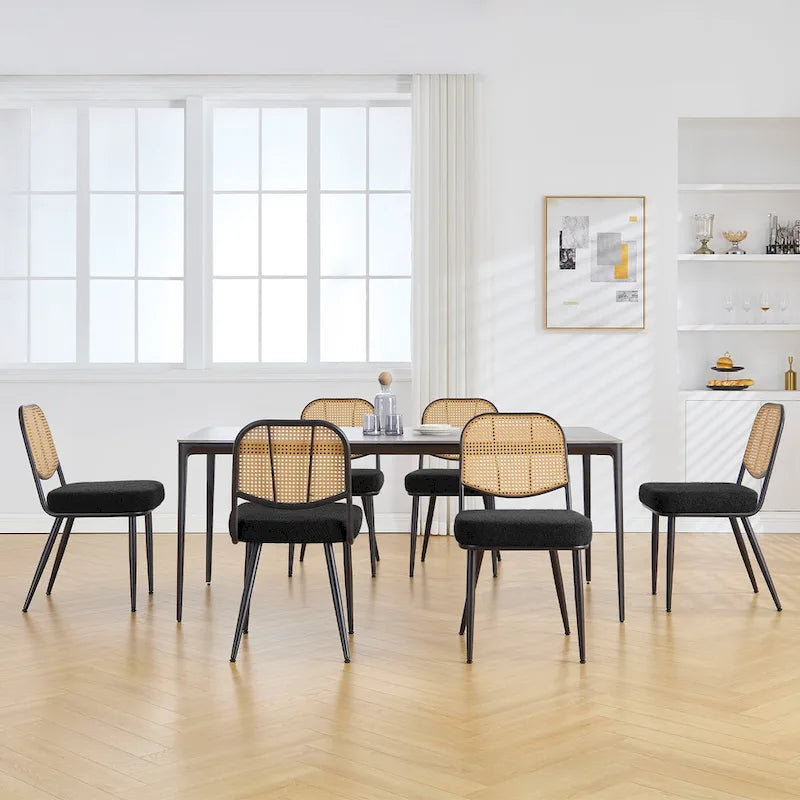 Sedie da pranzo in rattan imbottite Set di 2 sedie laterali - 33,86A x 18,9L x 22,83P