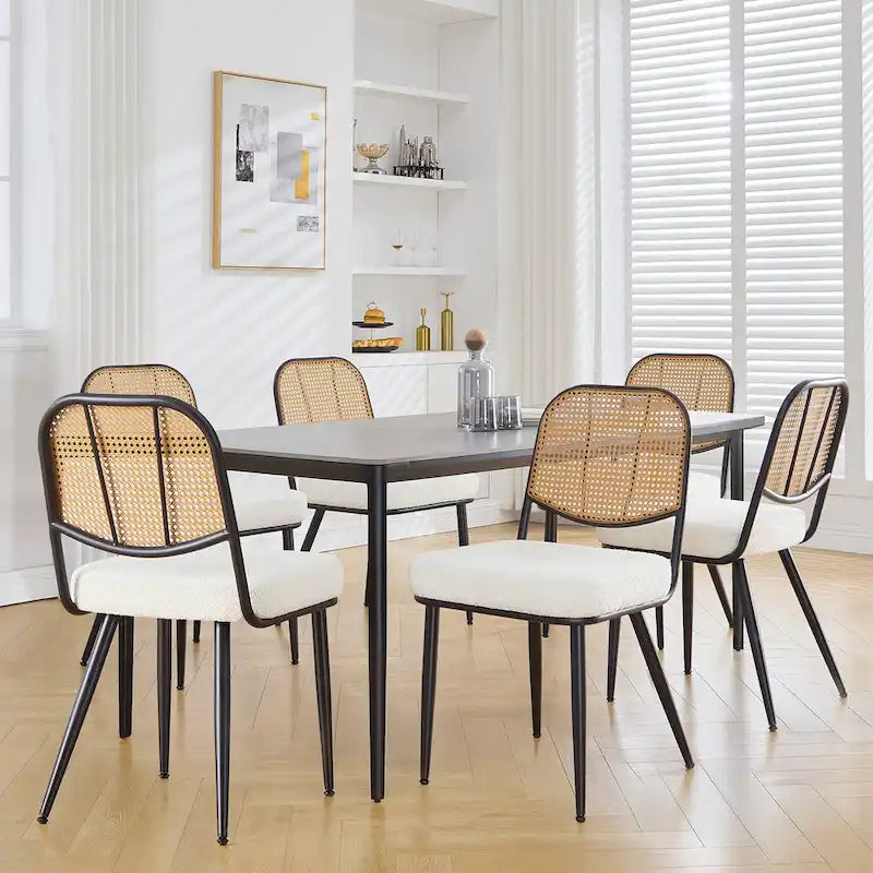 Sedie da pranzo in rattan imbottite Set di 2 sedie laterali - 33,86A x 18,9L x 22,83P