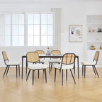 Sedie da pranzo in rattan imbottite Set di 2 sedie laterali - 33,86A x 18,9L x 22,83P