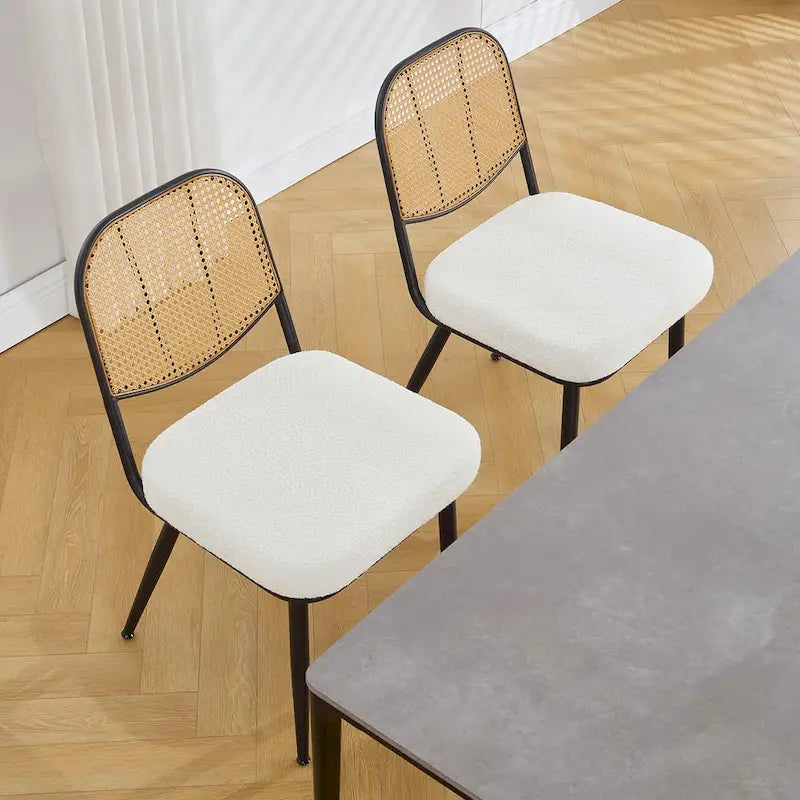Sedie da pranzo in rattan imbottite Set di 2 sedie laterali - 33,86A x 18,9L x 22,83P