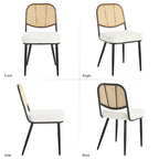 Sedie da pranzo in rattan imbottite Set di 2 sedie laterali - 33,86A x 18,9L x 22,83P
