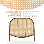Sedie da pranzo in rattan imbottite Set di 2 sedie laterali - 33,86A x 18,9L x 22,83P