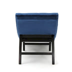 Chaise longue capitonné in velluto con gambe in legno di betulla