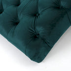 Chaise longue capitonné in velluto con gambe in legno di betulla