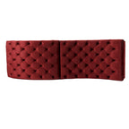 Chaise longue capitonné in velluto con gambe in legno di betulla