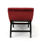 Chaise longue capitonné in velluto con gambe in legno di betulla