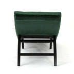 Chaise longue capitonné in velluto con gambe in legno di betulla