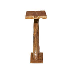 Consolle in legno di teak con bordo vivo - Marrone - 14L x 35P x 32A