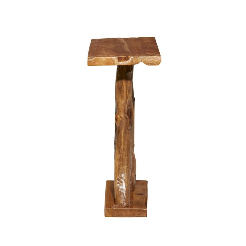Consolle in legno di teak con bordo vivo - Marrone - 14L x 35P x 32A