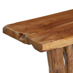 Consolle in legno di teak con bordo vivo - Marrone - 14L x 35P x 32A
