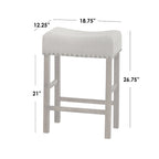 Sgabello alto da bancone con borchie, altezza 61 cm (set da 2)