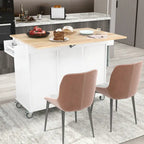 Carrello da Cucina con Isola e Ante a Ribalta, Ruote Bloccabili, 133,9 cm L