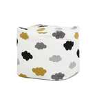Pouf poggiapiedi cubo ricamato da 23" con imbottitura in microsfere