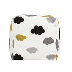 Pouf poggiapiedi cubo ricamato da 23" con imbottitura in microsfere