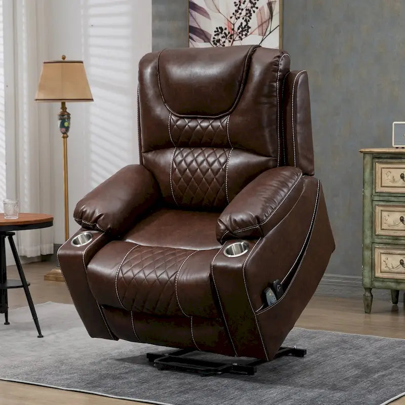 Poltrona Reclinabile Elettrica Extra Large con Massaggio e Riscaldamento, Portata 180 kg