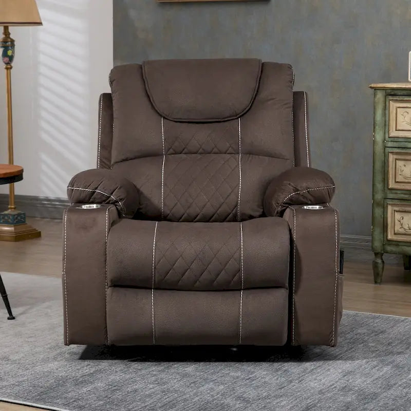 Poltrona Reclinabile Elettrica Extra Large con Massaggio e Riscaldamento, Portata 180 kg