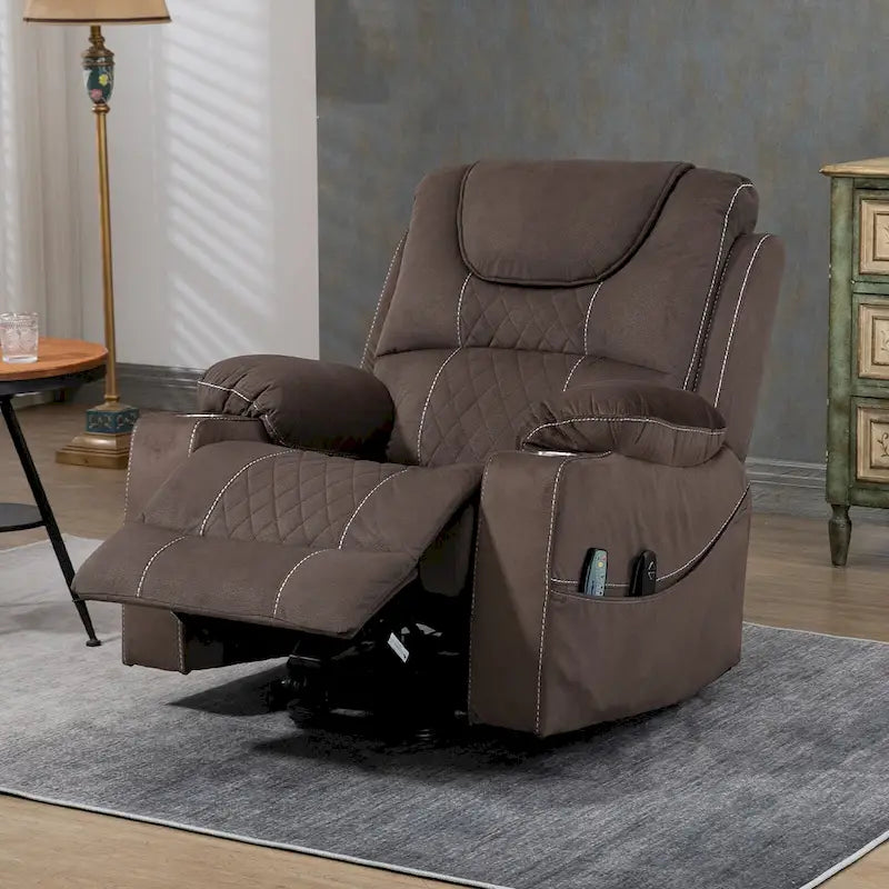 Poltrona Reclinabile Elettrica Extra Large con Massaggio e Riscaldamento, Portata 180 kg