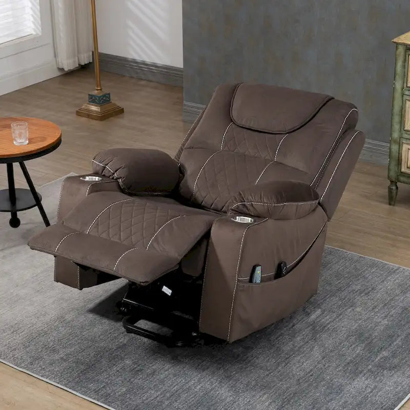 Poltrona Reclinabile Elettrica Extra Large con Massaggio e Riscaldamento, Portata 180 kg