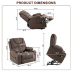 Poltrona Reclinabile Elettrica Extra Large con Massaggio e Riscaldamento, Portata 180 kg
