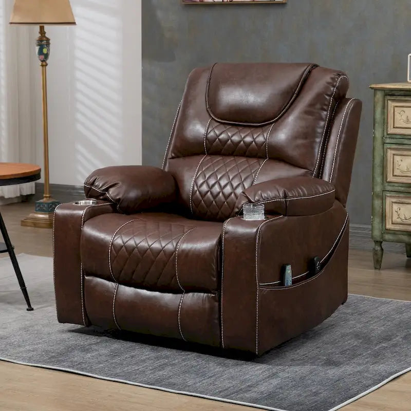 Poltrona Reclinabile Elettrica Extra Large con Massaggio e Riscaldamento, Portata 180 kg