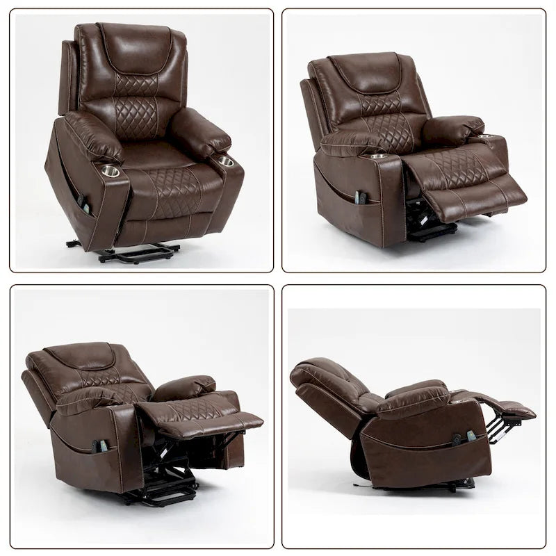 Poltrona Reclinabile Elettrica Extra Large con Massaggio e Riscaldamento, Portata 180 kg