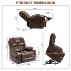 Poltrona Reclinabile Elettrica Extra Large con Massaggio e Riscaldamento, Portata 180 kg