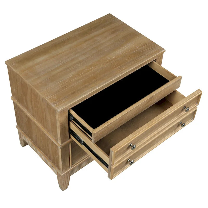 Comodino a 3 cassetti con scomparto segreto