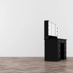 Toeletta a 9 cassetti con specchio LED e 3 specchi regolabili